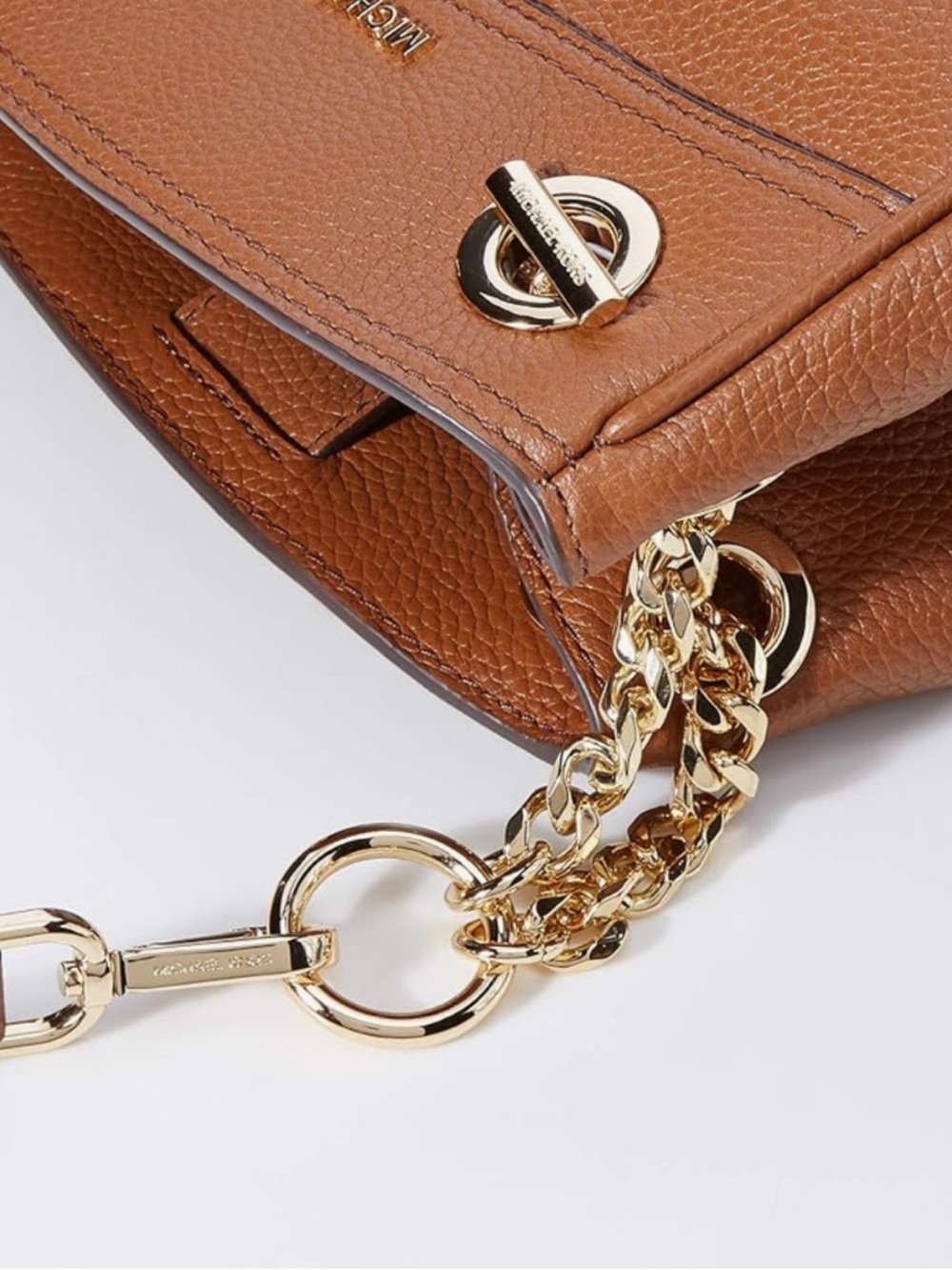 Michael Kors Jet Set Chain Legacy Shoulder Bag Chestnut Brown Pebbled Leather - Picture 16 of 16